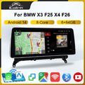 12,3" Android 14 Autoradio IPS Octa Core Für BMW X3 F25 F26 NBT LTE 4G GPS Navi