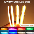 5M COB LED Streifen 480LED/M Lichtband Stripe Lichterkette Selbstklebend 12V 24V