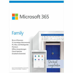 Microsoft 365 Single/ Family 1 oder 6 Nutzer PC/ 1 Jahr