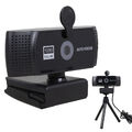 Webcam mit.Mikrofon und Stativ, USB Full HD1080P 30FPS Webkamera für PC, Laptop