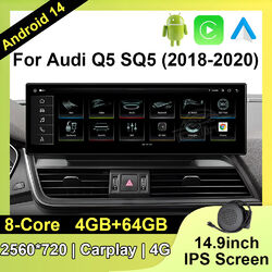 14,9" Android14 Autoradio 8-Core 64GB GPS Navi LTE 4G WIFI Für AUDI Q5 2017-2020