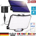 234 LED Solarleuchte mit Bewegungsmelder Außen Solarlampe Fluter Garten Strahler