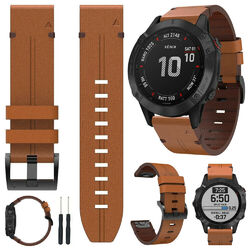 Leder Armband Für GARMIN Fenix 7 7X 6X 6 Pro 5X 5 Plus 3 HR Epix 2 QuickFit Band