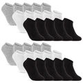 10 bis 100 Paar Sneaker Socken Baumwolle Damen & Herren Schwarz Weiß Grau