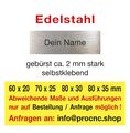 Briefkastenschild Klingelschild Edelstahl  Metall Namensschild Türschild gebürst