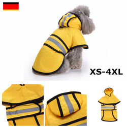 Hunde Regenmantel Regenjacke mit Kapuze Wasserdicht Reflektierend XS-4XL