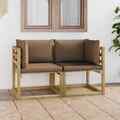 Gartenmöbel Kissen Lounge Sitzgruppe Sofa Hocker Kiefernholz Imprägniert vidaXL