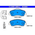 ATE 13.0460-3869.2 Bremsbelagsatz für PEUGEOT Bremse Bremsbeläge