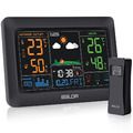 Wetterstation Funk Mit Außensensor,Digital Farbdisplay DCF Funkuhr, Innen Und Au