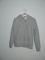 Tommy Hilfiger Sweatjacke Gefütter mit Kapuze Gr M Grau Top Zustand