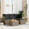 Gartenmöbel Sofa Garnitur Lounge Sitzgruppe 5-tlg. Beige Poly Rattan vidaXL