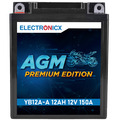 Electronicx GB12A-A 12V 12Ah AGM Motorradbatterie - Wartungsfrei & Versiegelt - 