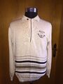 R.S.Y.S Herren Strick Pullover Gr.44-46 Pulli Feinstrick Langarm Poloshirt beige