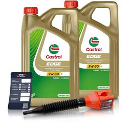 2x 5 L = 10 LITER CASTROL EDGE 5W-30 C1 MOTOR-ÖL MOTOREN-ÖL### INKL. ÖLWECHSEL-ANHÄNGER + EINFÜLLTRICHTER ###