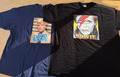 2 x David Bowie T-Shirts schwarz & blau Größe XXXL Fruit Of The Loom