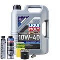 Motoröl 10W40 LIQUI MOLY 5L+MANN Ölfilter+Spülung+Cera Tec+Ölablassschraube