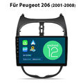 2+64GB CarPlay Autoradio Für PEUGEOT 206 2001-2008 GPS Navi Android 12 WIFI DAB+