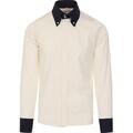 NEU MADCAP HERREN MOD 60er 2-TONE Gangster Kragen SHIRT AUS WEISS MC518 Casino