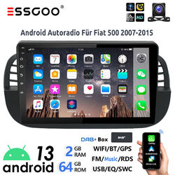 9" DAB+ Für Fiat 500 2007-2015 Autoradio Android 13 Carplay GPS WIFI RDS 64G KAM