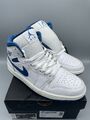 Nike Air Jordan 1 Mid SE Industrial Blue Sail White EU 42 US 8,5 Blau Weiß Neu