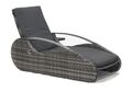 Garten Lounger Sessel Liege Sonnenliege Relaxliege Gartenliege Rattan Optik grau