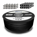 100m Koaxialkabel 135dB schwarz Sat HD 10 x F Stecker 10 Gummitülle HD 4K Kabel