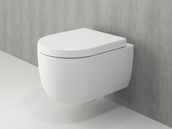 Toilette spülrandlos Design Hänge Wand WC Keramik weiss matt Sitz Soft Close 🚽 Spülrandlos ✅ Modernes Design ✨ Leicht zu reinigen