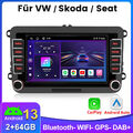 Android 13 2+64G Autoradio Für VW GOLF 5 6 Passat 3C Polo 6R GPS Nav DAB RDS SWC