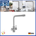 Küchenarmatur 3 Wege Wasserhahn 3-in1 Wasserfilter Osmose Trinkwasserhahn 