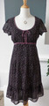 Esprit Kleid doppellagig schwarz rosa lila grün Blumen Gr. 38 M NEUwertig NP 90€