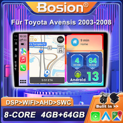 Car Play Autoradio Android 13 Für Toyota Avensis 2003-2008 DAB+ Navi GPS AM 64GB