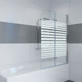 IMPTS 2-tlg Badewannenaufsatz Badewanne Faltwand NANO Sicherheitsglas Duschwand