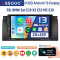 Für BMW 5er E39 X5 E53 E38 Android 13 2+32G Autoradio Carplay GPS NAVI USB RDS