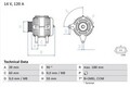 BOSCH 0 986 080 990 Lichtmaschine Generator 120A 14V für RENAULT Fluence (L3)