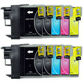 10x Patronen für DCP185C DCP167C DCP383C DCP387C DCP535CN ersetzt BROTHER LC980