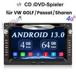 Android 13 Autoradio GPS Navi Für VW Polo 9N Golf Jetta MK4 Passat DVD CD 4+64GB