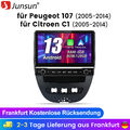 Android 13 Für Peugeot 107 05-2014 Autoradio GPS Nav Carplay BT DAB WiFi 6+128G