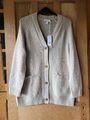 Brandneu mit Etikett The White Company Long Line Boyfriend Strickjacke mit Wolle Gr. Large war 149 £