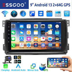 Für Smart Fortwo 451 2005-2010 Autoradio 64G Android 13 GPS WIFI Carplay RDS KAM