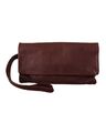 MIA Elegante Leder-Clutch mit silbernen Details  -  Clutch Bags  - Brown -Size