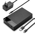 USB-C 18TB Externe Festplattengehäuse für 2,5 & 3,5 Zoll HDD mit 12V 2A Netzteil