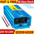 2000W 4000W Spannungswandler Reiner Sinus Wechselrichter DC 24V AC 230V Inverter