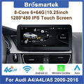 10.25" Android 12 Autoradio CarPlay DAB+ BT 64G GPS Navi Für Audi A4/A5/B8/S4/S5