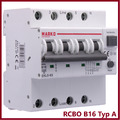 FI+LS-Schalter RCBO B16 FI-Schalter LS Schalter 30mA Typ A 3P+N Auslöseerkennung