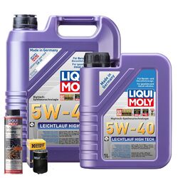 Motoröl 5W40 LIQUI MOLY Leichtlauf High Tech 6L+HENGST Ölfilter +Spülung