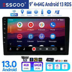 DAB+ 9'' 2DIN Autoradio Android 13 4+64G Carplay GPS NAVI BT WIFI RDS Kamera USB