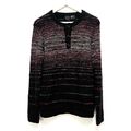 Armani Exchange Damen Pullover UK M Schwarz Grau Rosa Gestreift Wollmischung Strick Logo