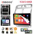 9" Android 13 Apple CarPlay Autoradio 2+64G GPS NAV BT für Peugeot 307 2007-2013