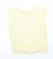 Newlook Damen-T-Shirt gelb gestreift Viskose Basic Größe 14 Rundhalsausschnitt