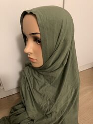 Kopftuch / Hijab / Schal / Tuch ~  Khaki | ca. 94 cm x 200 cm